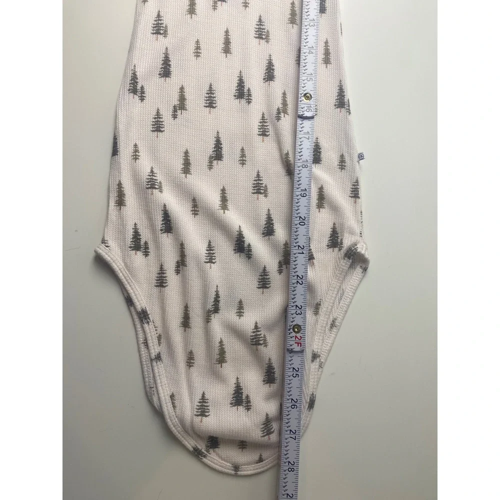 Caden Lane Knotted Gown Infant 0-3M Cream Pine Tree Waffle Knit Woodland Boho